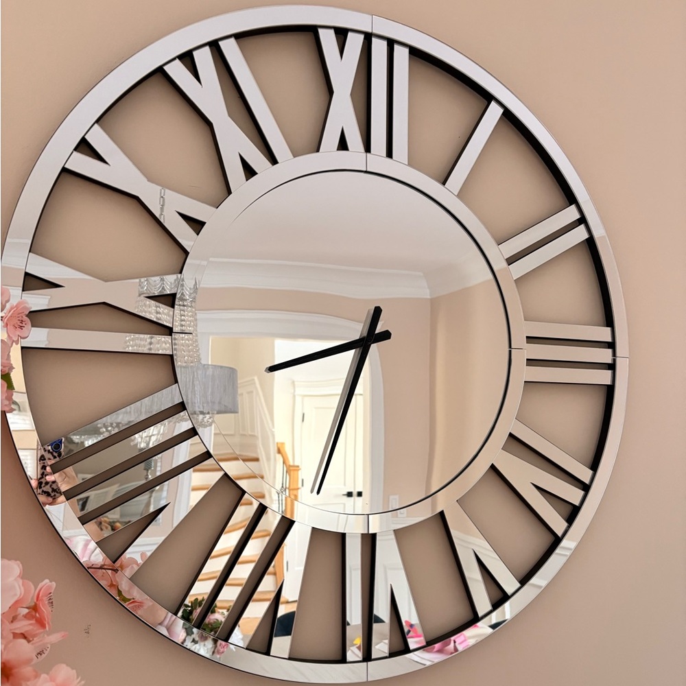 Everly Quinn Silver Roman Numeral Wall Clock